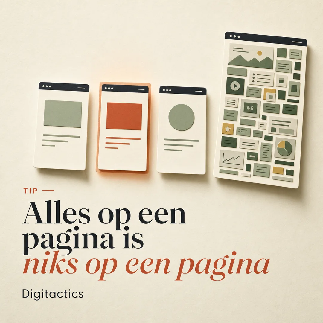 Grafische illustratie van een volle stapel tegenover drie losse nette kaarten