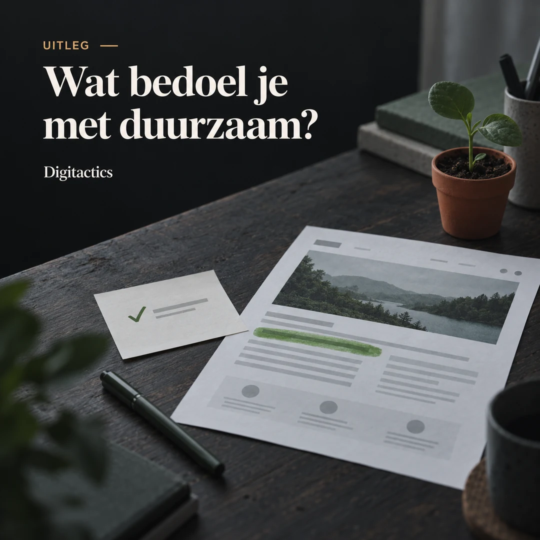 Omslagbeeld bij het artikel Staat er ‘duurzaam’ op je website? Dan moet je nu kunnen uitleggen wat je bedoelt