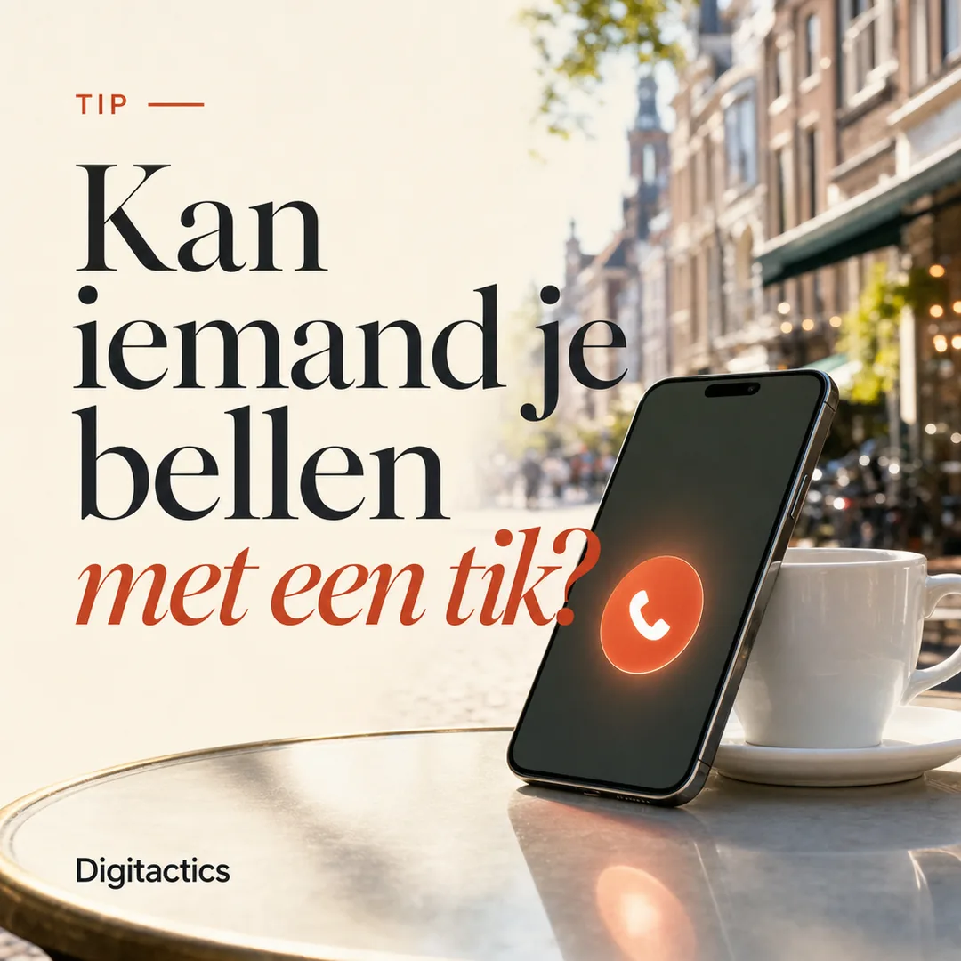 Telefoon met een grote duidelijke telefoonhoorn op het scherm